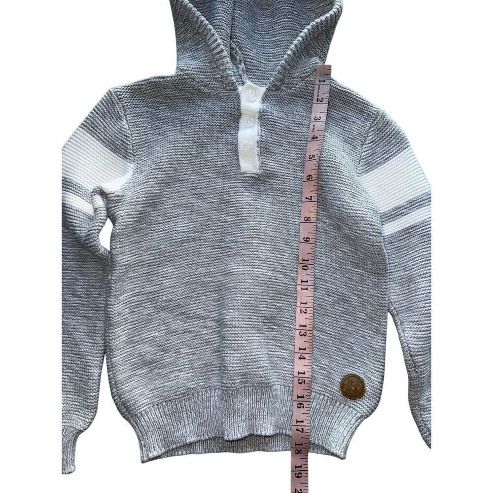 Hope & Henry Boys Organic Cotton Gray Hooded Pullover Knit Sweater - Picture 10 of 10